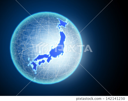 Network lines and the map of Japan Network lines and the map of Japan 142141230
