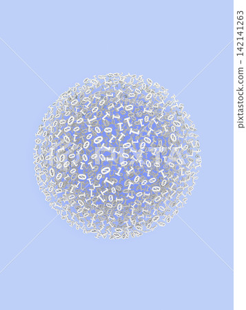 A sphere formed by digital data A sphere formed by digital data 142141263