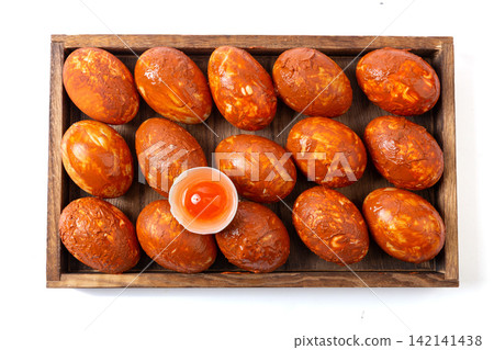 traditional Mud Coated Salted Duck Eggs in Wooden Box traditional Mud Coated Salted Duck Eggs in Wooden Box 142141438