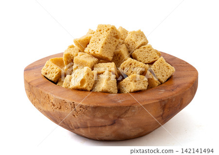 dried Wheat Gluten Cubes in Woven Basket dried Wheat Gluten Cubes in Woven Basket 142141494