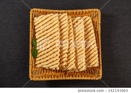 stacked Dried Flower Cut Tofu Sheets stacked Dried Flower Cut Tofu Sheets 142141663