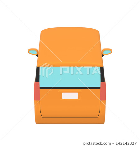汽車插畫素材:風格化的小型高頂旅行車,橘色(1_n) 汽車插畫素材:風格化的小型高頂旅行車,橘色(1_n) 142142327