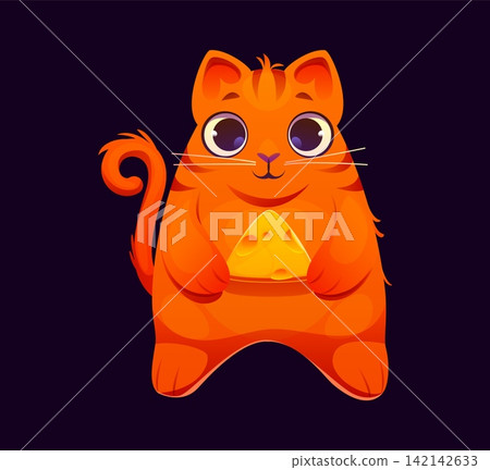 Cat alphabet font or pet animals typography and cartoon typeface of letter A type. Cat font of sweet cute red orange kitten with cheese slice in paws, fluffy kitty cat character for funny pet typeface Cat alphabet font or pet animals typography and cartoon typeface of letter A type. Cat font of sweet cute red orange kitten with cheese slice in paws, fluffy kitty cat character for funny pet typeface 142142633