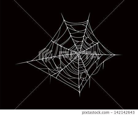 Halloween cobweb, spider web corner and texture. Vector isolated spiderweb. White detailed diamond shaped spider web with intricate thread patterns. Vector cobweb for Halloween festive invitations Halloween cobweb, spider web corner and texture. Vector isolated spiderweb. White detailed diamond shaped spider web with intricate thread patterns. Vector cobweb for Halloween festive invitations 142142643
