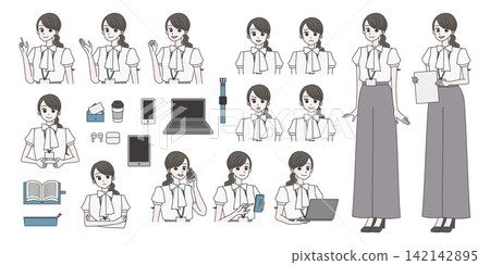 女性上班族插畫素材集 3 女性上班族插畫素材集 3 142142895