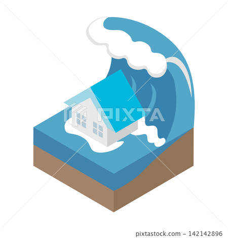 自然災害、住房、等距插圖、海嘯、海洋、海浪、房屋、災難、設計、插圖素材 自然災害、住房、等距插圖、海嘯、海洋、海浪、房屋、災難、設計、插圖素材 142142896