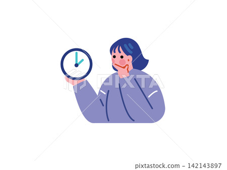 一位時間緊迫的女性的插圖 一位時間緊迫的女性的插圖 142143897