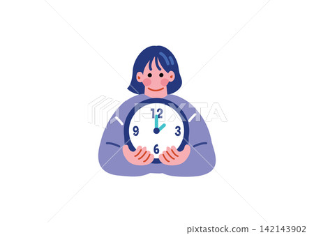 一位有時間觀念的女性的插圖 一位有時間觀念的女性的插圖 142143902