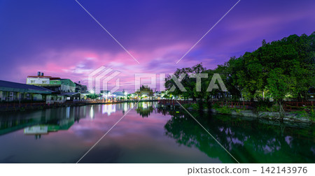 Beautiful Sunset Over Shanhua in Tainan, Taiwan Beautiful Sunset Over Shanhua in Tainan, Taiwan 142143976