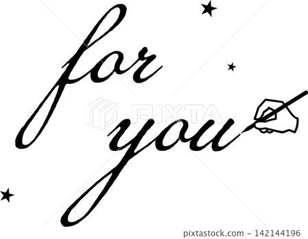 for you - Handwritten cursive lettering (calligraphy) of "for you" 142144196