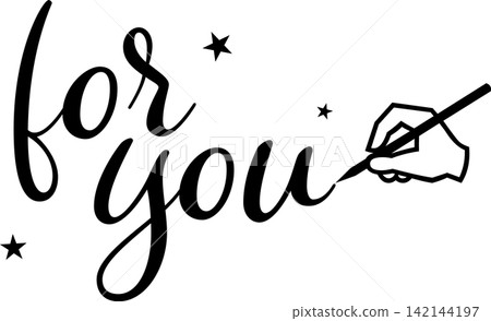 for you - Handwritten cursive lettering (calligraphy) of "for you" for you - Handwritten cursive lettering (calligraphy) of "for you" 142144197