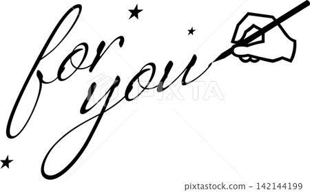 for you - Handwritten cursive lettering (calligraphy) of "for you" 142144199