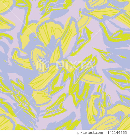Pastel Abstract Floral seamless pattern design for fashion textiles, graphics, backgrounds and crafts 142144363