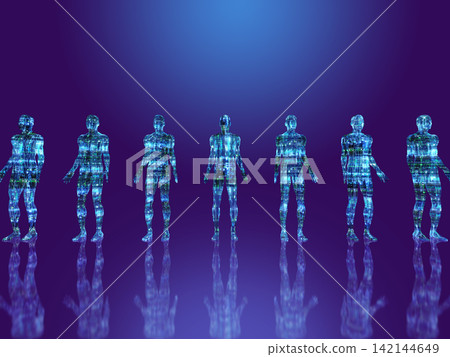 機器人並排站立 機器人並排站立 142144649