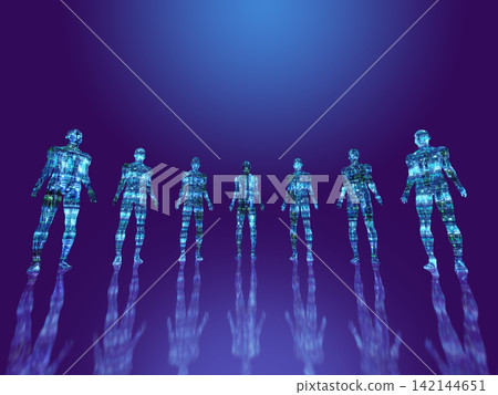 Robots standing side by side Robots standing side by side 142144651