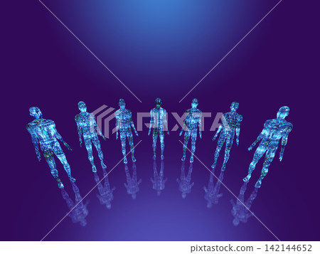 Robots standing side by side Robots standing side by side 142144652