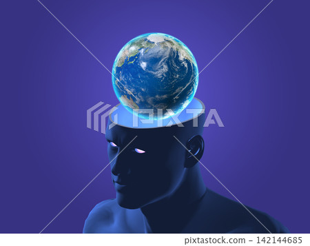The head splits open and the Earth floats up. The head splits open and the Earth floats up. 142144685