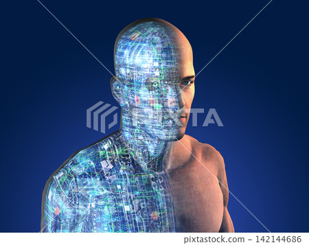 The robot's internal structure is visible. The robot's internal structure is visible. 142144686