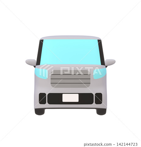 Car illustration material: stylized, small tall wagon, gray (1_3) Car illustration material: stylized, small tall wagon, gray (1_3) 142144723