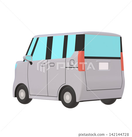 Car illustration material: stylized, small tall wagon, gray (1_8) Car illustration material: stylized, small tall wagon, gray (1_8) 142144728