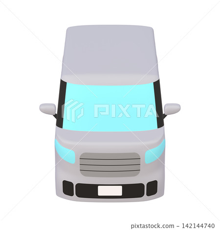 Car illustration material: stylized, small tall wagon, gray (1_j) Car illustration material: stylized, small tall wagon, gray (1_j) 142144740