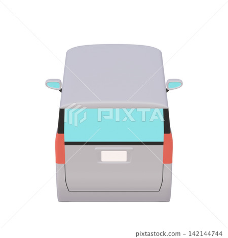 Car illustration material: stylized, small tall wagon, gray (1_n) Car illustration material: stylized, small tall wagon, gray (1_n) 142144744
