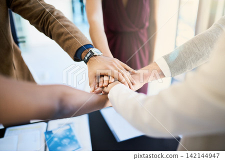 Business, hands and diversity in workspace, agreement and collaboration for company. Partnership, racial equality and teamwork with corporation in solidarity, support and unity for complete project Business, hands and diversity in workspace, agreement and collaboration for company. Partnership, racial equality and teamwork with corporation in solidarity, support and unity for complete project 142144947