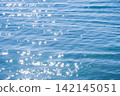 The beautiful blue surface of the sea sparkles. 142145051