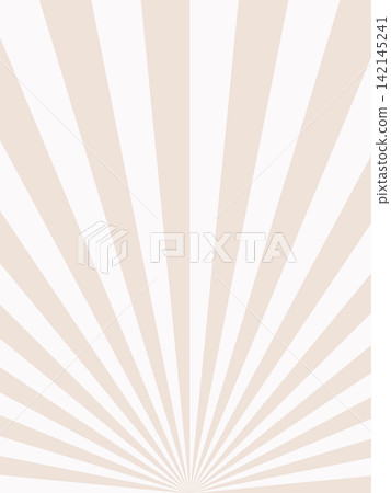 Concentration lines, sunburst illustration background material, light beige, ivory 142145241