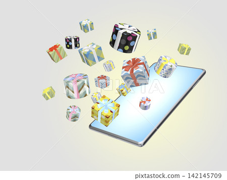 Smartphone and gift box Smartphone and gift box 142145709