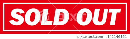 SOLD OUT - A prominent sale POP display or icon indicating "SOLD OUT". SOLD OUT - A prominent sale POP display or icon indicating "SOLD OUT". 142146131