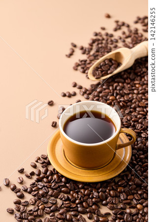 coffee poured into a cup coffee poured into a cup 142146255