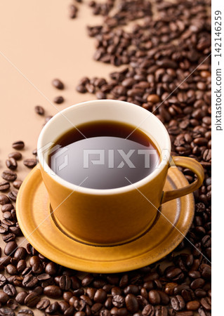 coffee poured into a cup coffee poured into a cup 142146259