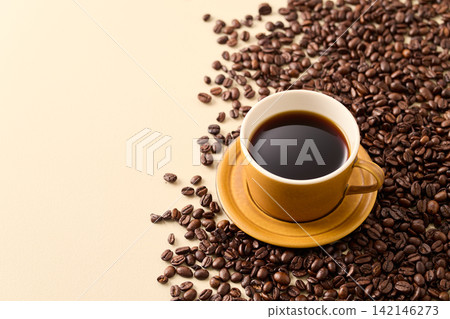 coffee poured into a cup coffee poured into a cup 142146273