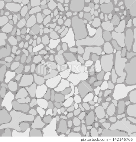 Elegant gray and white terrazzo texture featuring organic stone fragments in varied shapes and sizes. Elegant gray and white terrazzo texture featuring organic stone fragments in varied shapes and sizes. 142146766