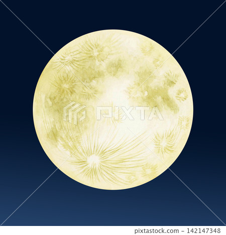 Mid-Autumn Festival, Moon Viewing, Full Moon, Night Sky, Watercolor Illustration Mid-Autumn Festival, Moon Viewing, Full Moon, Night Sky, Watercolor Illustration 142147348