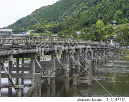 Summer Arashiyama Togetsu Bridge and Katsura River Summer Arashiyama Togetsu Bridge and Katsura River 142147361