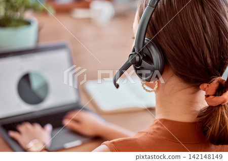 Woman, callcenter and headphone with mic for support, voter registration help desk and agent with pole numbers on laptop screen. Back of phone call, contact center and data with election information Woman, callcenter and headphone with mic for support, voter registration help desk and agent with pole numbers on laptop screen. Back of phone call, contact center and data with election information 142148149