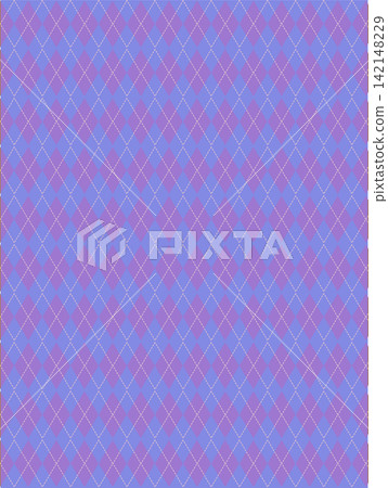 Background illustration featuring a geometric argyle pattern with purple, blue, and yellow stitching. Background illustration featuring a geometric argyle pattern with purple, blue, and yellow stitching. 142148229