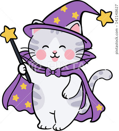 Halloween Cat Black Cat Flat Design Character Halloween Cat Black Cat Flat Design Character 142148627