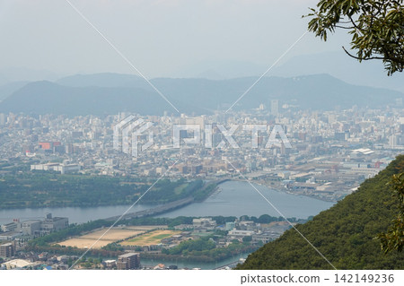 A view of the Seto Inland Sea and Takamatsu city from Yashima in Setonaikai National Park (photographed in August 2026) A view of the Seto Inland Sea and Takamatsu city from Yashima in Setonaikai National Park (photographed in August 2026) 142149236