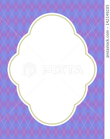 Purple and blue argyle pattern frame background. Retro and cute design. Purple and blue argyle pattern frame background. Retro and cute design. 142149285