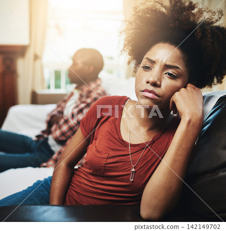 Home, stress and black couple with conflict, marriage trouble and divorce with disagreement. Apartment, lens flare and man with woman, angry and frustrated with argument, bad communication and fight Home, stress and black couple with conflict, marriage trouble and divorce with disagreement. Apartment, lens flare and man with woman, angry and frustrated with argument, bad communication and fight 142149702