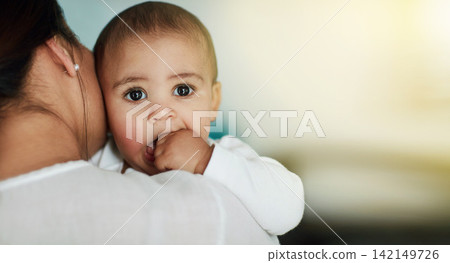 Home, hug and mother with baby, love and care with trust, kindness and happiness in lounge. Single parent, mama and infant with embrace, kid and bonding together with support, tender and newborn Home, hug and mother with baby, love and care with trust, kindness and happiness in lounge. Single parent, mama and infant with embrace, kid and bonding together with support, tender and newborn 142149726