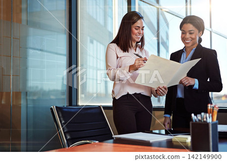 Office, teamwork and business women with documents for planning, discussion and consulting. Collaboration, teamwork and lawyers talking with paperwork, files and review for proposal in law firm Office, teamwork and business women with documents for planning, discussion and consulting. Collaboration, teamwork and lawyers talking with paperwork, files and review for proposal in law firm 142149900