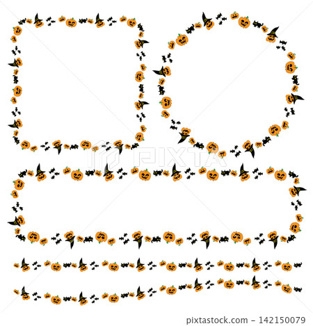 Boarder Line Hand Drawn Halloween Doodle Icon Collection Boarder Line Hand Drawn Halloween Doodle Icon Collection 142150079