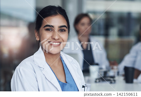 Portrait, smile and female doctor at work, healthcare and medical professional. Happy, hospital and Indian surgeon or wellness, clinic and medicare in scrubs, career and life insurance or physician Portrait, smile and female doctor at work, healthcare and medical professional. Happy, hospital and Indian surgeon or wellness, clinic and medicare in scrubs, career and life insurance or physician 142150611