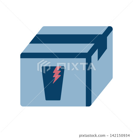 Icon of a cardboard box with a "Fragile" mark printed on it. Icon of a cardboard box with a "Fragile" mark printed on it. 142150934