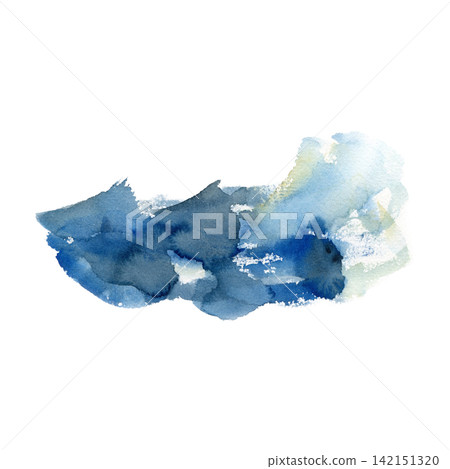 Watercolor deep blue paint splash abstract wave texture Watercolor deep blue paint splash abstract wave texture 142151320