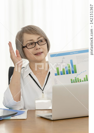 Senior women working in an office 142151367